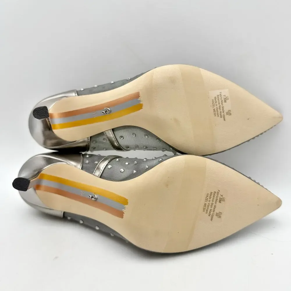 Sam Edelman Womens Hazel Pumps US 7.5 M EU 38 Grey Mesh Stiletto NWOB